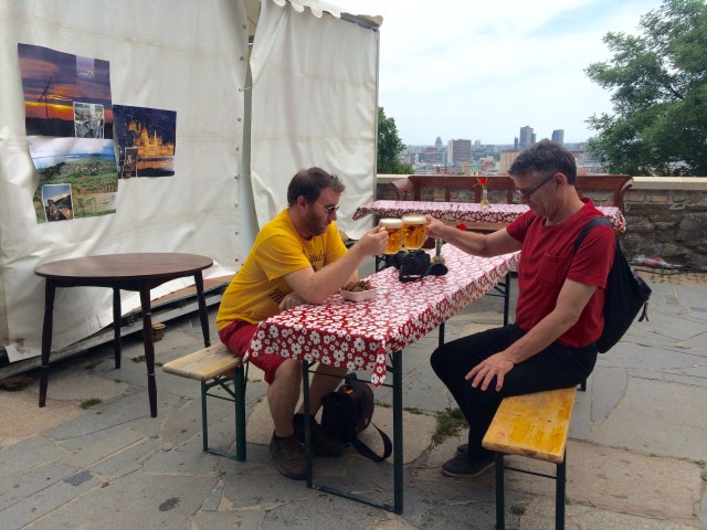 A fine beer at the food fair below the Castle
