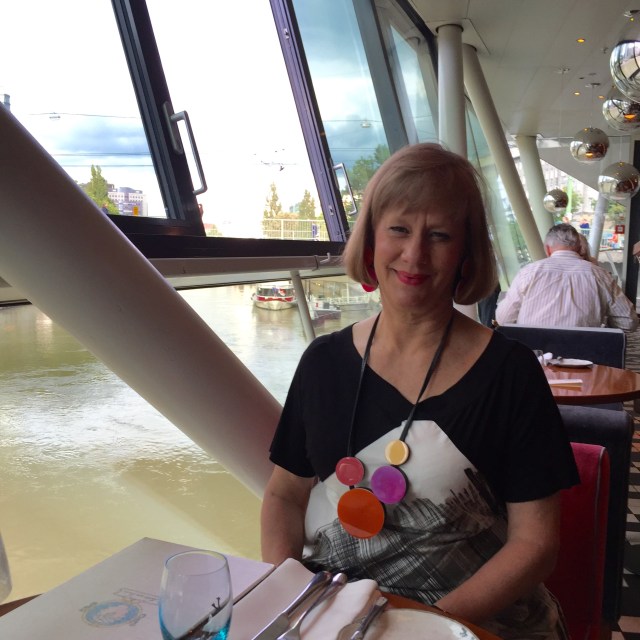 Yo at our final dinner at Motte am Fluss