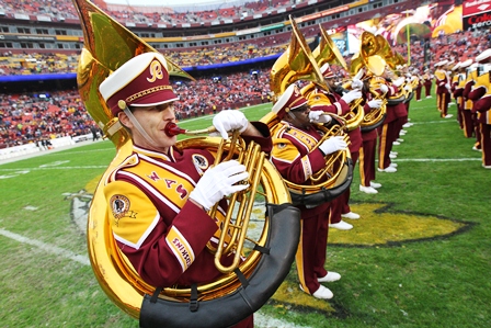 Sousaphones in the Redskins Marching Band 